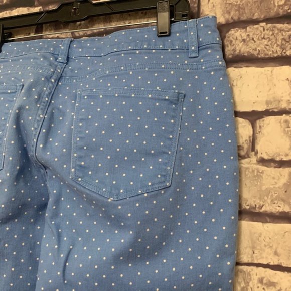 Talbots Blue & White Polka Dot Pants Size 14P - Picture 7 of 9